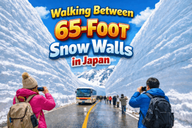 Walking Between 65-Foot Snow Walls in Japan