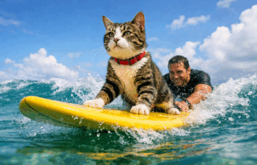 Meet the Hawaiian Cat Who Loves Surfing
