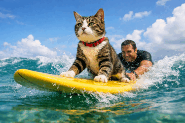Meet the Hawaiian Cat Who Loves Surfing