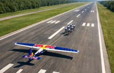 Cyclists Pedal a Plane Into the Sky