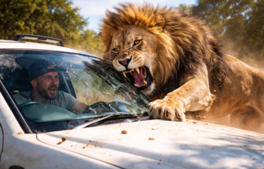Lion Attacks Car During Live Recording! Dean Schneider's Close Call