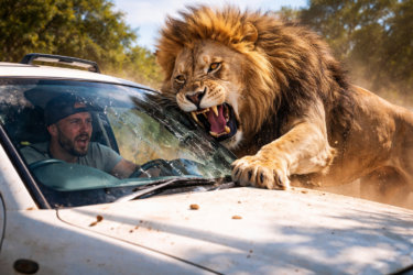 Lion Attacks Car During Live Recording! Dean Schneider's Close Call