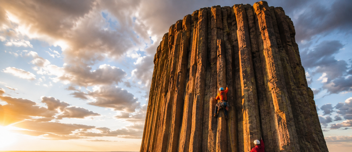 Devils Tower climbing