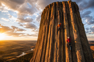 Devils Tower climbing