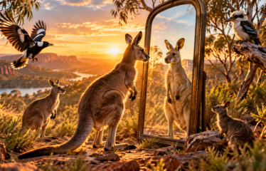 A Mirror Was Placed in the Wild to Capture the Animals' Reactions