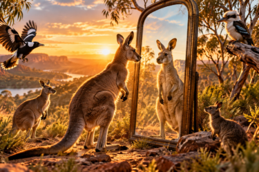 A Mirror Was Placed in the Wild to Capture the Animals' Reactions